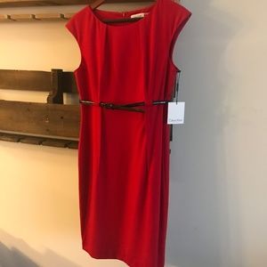 NWT Calvin Klein Red Career Dress